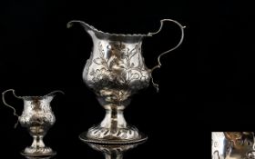 George III Silver Cream Jug with Embossed Floral Decoration to Body of Jug.