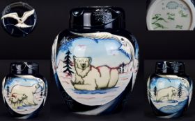 Moorcroft - Collectors Club Only Ltd and Numbered Edition Tubelined Lidded Ginger Jar ' Arctic