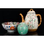 A Collection Of Modern Oriental Ceramics Three items in total to include stylised earthenware
