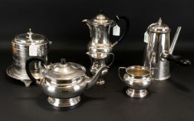 Garrard And Co Silver Plated Four Piece Tea Set Of Plain form,