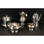 Garrard And Co Silver Plated Four Piece Tea Set Of Plain form,