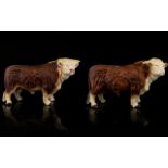A Pair Of Melba Ware Hereford Bull Figures Two large figures, each naturalistically modelled,