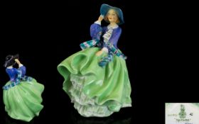 Royal Doulton Top O'The Hill HN1833 First Issue 1937 Hand Painted Figure Green factory marks to