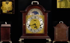 Hermle - Quality Moon-phase Mahogany Cased 8 Day Striking and Chiming Moon-phase Bracket Clock. c.