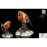 Royal Crown Derby Hand Painted Porcelain Bird Figure ' Robin ' Date 1991,
