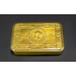 WWI Interest Princess Mary Christmas Gift Tin 1914 Hinged rectangular brass box originally