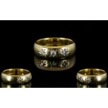 9ct Gold Wedding Band Set with 3 Diamonds Starburst Setting, Fully Hallmarked for 9ct, Please See