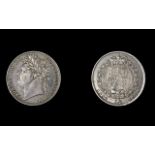George IIII Laureate Head Silver Half Crown - Date 1823.