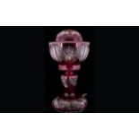 John Walsh Walsh Early 20th Century Cranberry Glass Table Lamp Of typical form, with globular shade,