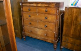 Victorian Chest Of Drawers Frieze drawer above two short and three long graduating drawer.