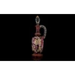 A Cranberry Glass Decanter Oil decanter of slim,