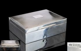 Elizabeth II Very Nice Quality Made Solid Silver Table Cigarette Box of Rectangular Form with