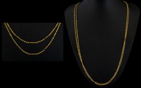 Mid Victorian Stunning Quality Fancy Link 15ct Gold Muff Chain Marked 15ct - 625. Please see photo.