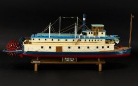 A Scratch Built Model Of The Mount Royal Sternwheeler 1902 Built by Ernie Martin in 2002, complete