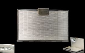 Elizabeth II Superb Quality Engine Turned Rectangular Shaped Silver Hinged Card Case,