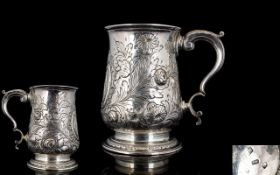 George III Silver Tankard. Hallmark London 1766, Maker T.W ( Thomas Wallis ) Height 4.