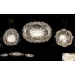 Edwardian Period Various Nice Quality Silver Footed Bon Bon Dishes ( 3 ),