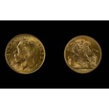 George V 22ct Gold Full Sovereign - Date 1915. London Mint - High Grade, Nr / Mint. Weight 7.