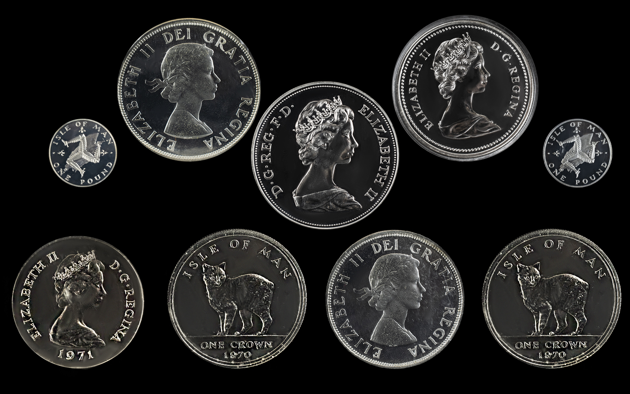 Royal Mint Issue Good Collection of Silver Proof and Uncirculated Coins ( 9 ) In Total.