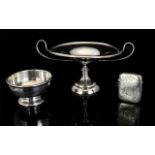 A Small Collection Of Silver Items To include foliate etched vesta case - hallmarked rubbed,