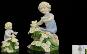 Royal Worcester Hand Painted Porcelain Figurine ' Months of The Year ' ' May ' Model No 3455.