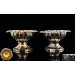 George IV Superb Quality - Matched Pair of Cast Silver Salts with Gilt Interiors.