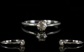 Platinum Set Single Stone Diamond Ring.