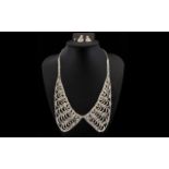 White Crystal Collar Necklace and Matchi