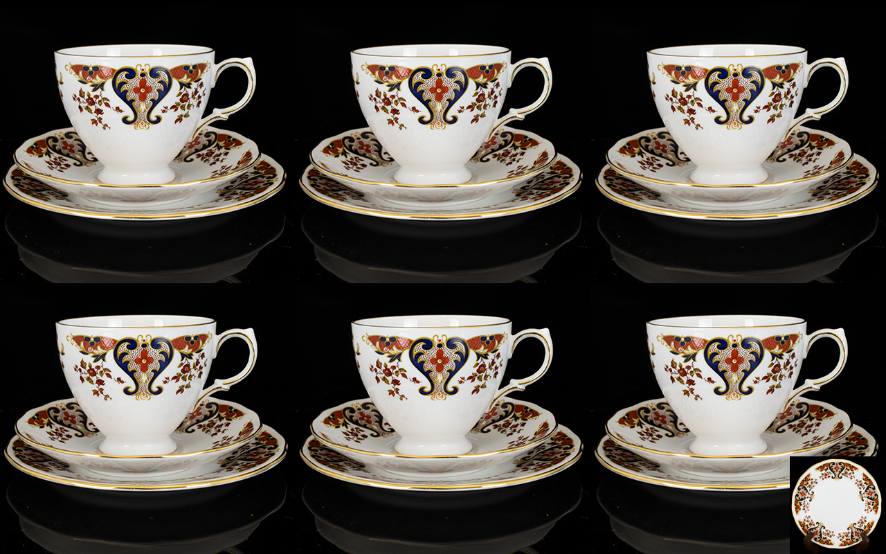 Colclough Bone China Set Of Six Trios Ea