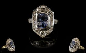 Art Deco Period Stunning 18ct Gold Diamo