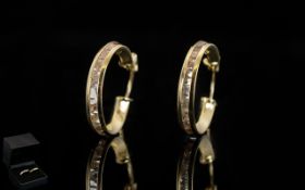 Contemporary Designed 14ct Gold - Earri