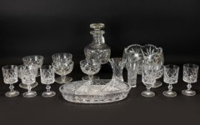 Attractive Glass Decanter & Six Matching Glasses very pretty shaped decanter.