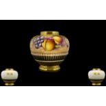 Royal Worcester Quality Hand Painted - Oviform Shaped Pot Pouri Vase,