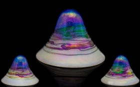 John Ditchfield Glasform Opalescent Art Glass Lampshade Large bell form shade in ombre pearl and