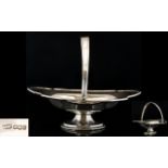 George V - 1920's Top Quality Solid Silver Swing Handle Footed Fruit / Basket / Bowl of Excellent