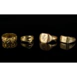 A Small Collection of 9ct Gold Rings, All Fully Hallmarked for 9ct. Various Ring Sizes - O- L-M-M.