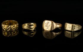 A Small Collection of 9ct Gold Rings, All Fully Hallmarked for 9ct. Various Ring Sizes - O- L-M-M.