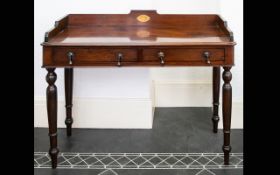 Victorian Period Superb Quality Flame Mahogany Writing Table Desk. c.