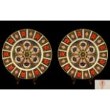 Royal Crown Derby Old Imari Pattern Pair of Large Cabinet Plates - In 1st Quality & Mint Condition