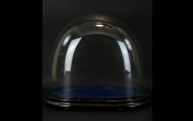 Antique Glazed Display Dome Semi circular glazed display raised on small bun feet with black