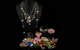 A Very Good Collection of Costume Jewellery, Includes Earrings, Necklaces, Bracelets, Cufflinks,