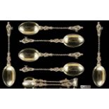 Victorian Period - Fine Quality and Unusual Set of Six Silver Double Figural Apostle Spoons with