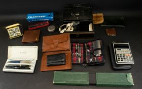 A Mixed Lot Of Collectibles And Stationery Items To include boxed slide rule, Casio calculator,