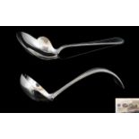 Dutch Netherlands Solid Silver Ladle - Thick Gauge. Dutch Silver Mark for 1918, Silver Purity 900.