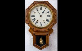 American Drop Dial Wall Clock Roman numerals, octagonal case, 18 day movement,