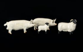 A Collection Of Beswick Farm Animals Four in total, each in good condition,