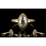 Ladies 9ct Gold - Attractive Single Stone Diamond Ring,