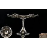 George V High Quality and Early 20th Century Solid Silver Shaped Pedestal Comport ( Tazza ) with