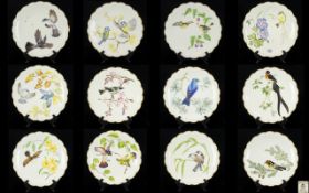 Royal Worcester Hand Painted and Limited Edition Collection of Twelve Annual Cabinet Plates.