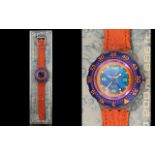 Swatch Scuba 200 Ultra Quartz Precision 1992 SDK106 ' Red Island ' Scuba Wristwatch.